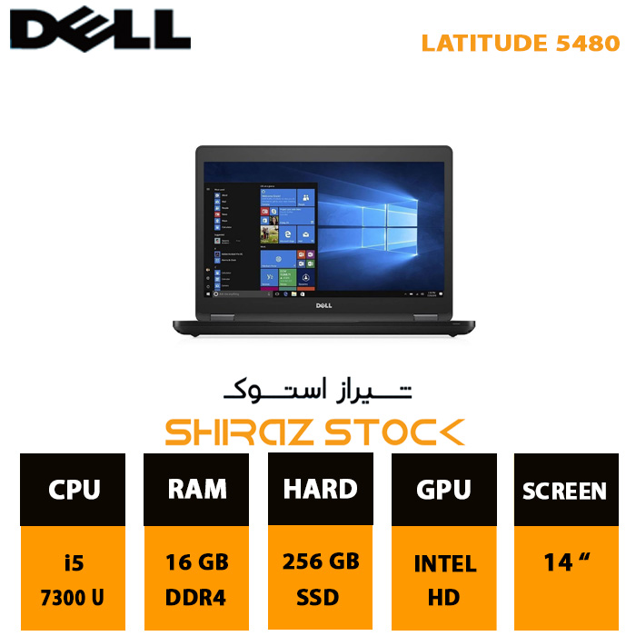 لپ تاپ استوک DELL Latitude 5480 | i5-7300U | 16GB-DDR4 | 256GB-SSDm.2 | 14"-FHD