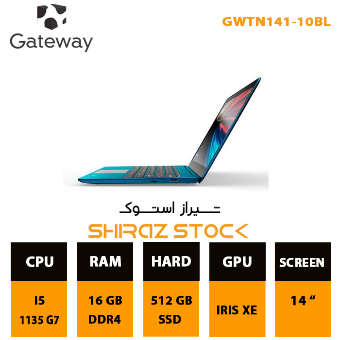 لپ تاپ استوک  Gateway GWTN141-10BL  | i5-1135G7 | 16GB-DDR4 | 512GB-SSDm.2 | 14"-FHD