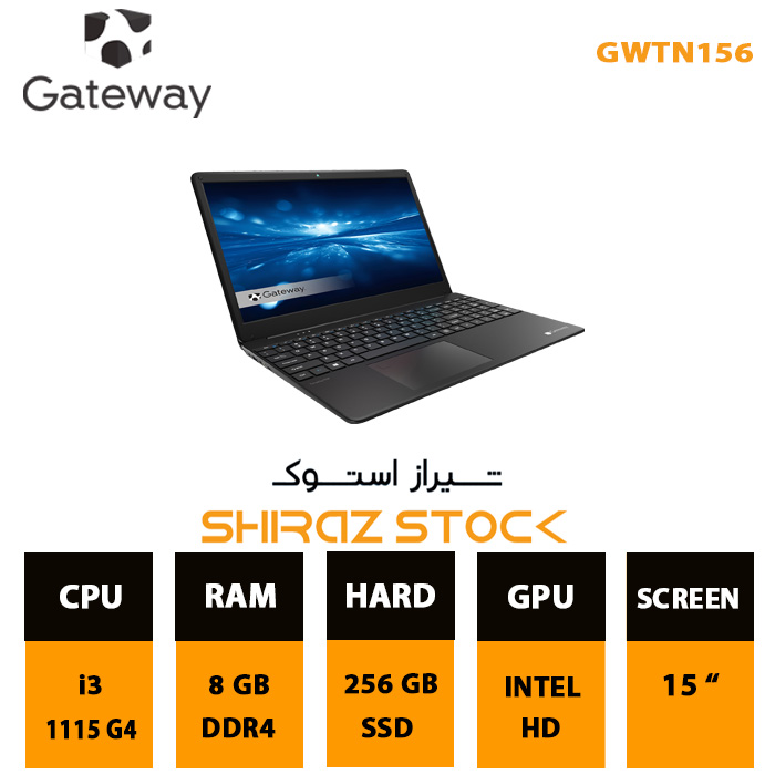 لپ تاپ استوک  Gateway GWTN156 | i3-1115G4 | 8GB-DDR4 | 256GB-SSDm.2 | 15"-FHD